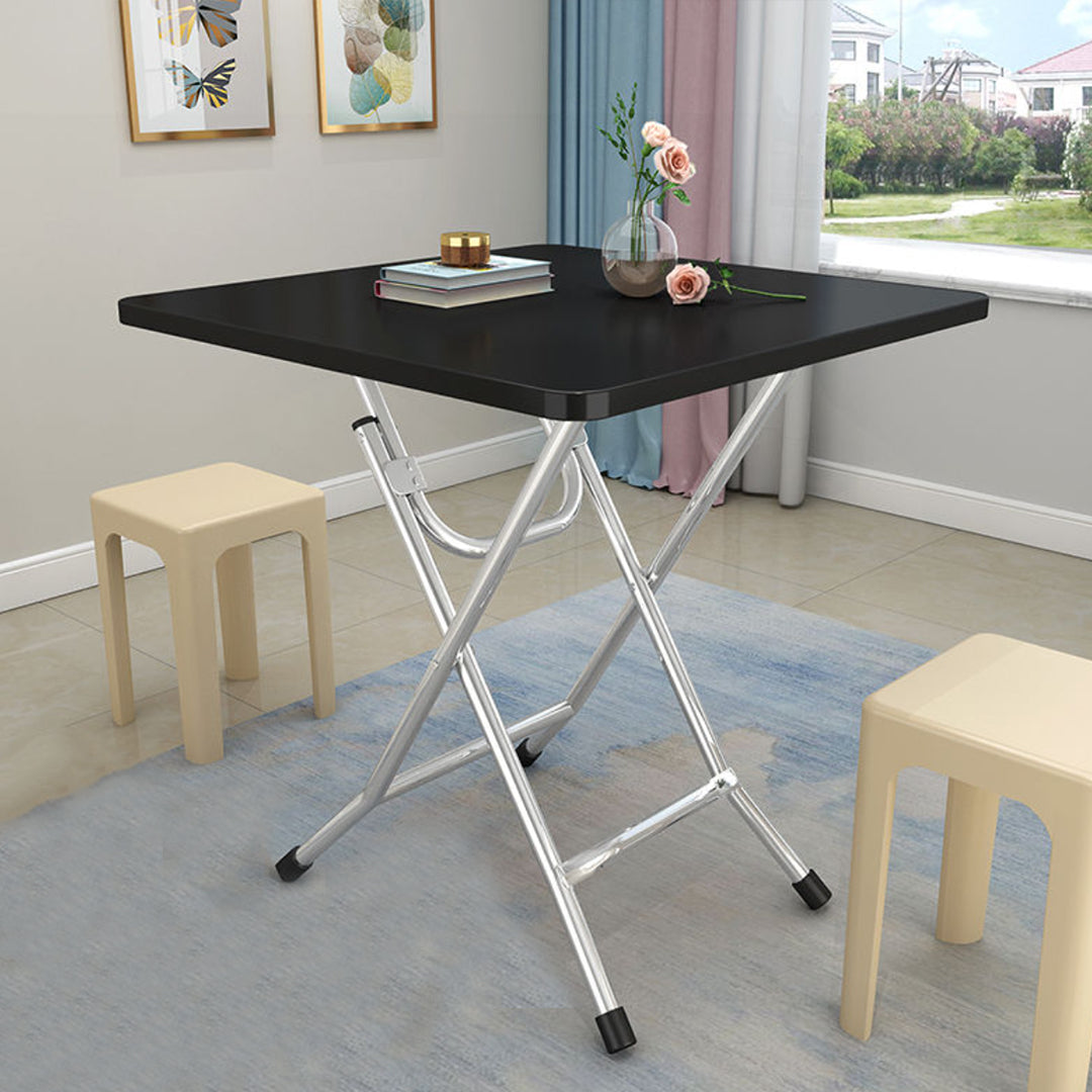 SOGA Black Portable Square Table Standing Legs Foldable Furniture Home Decor