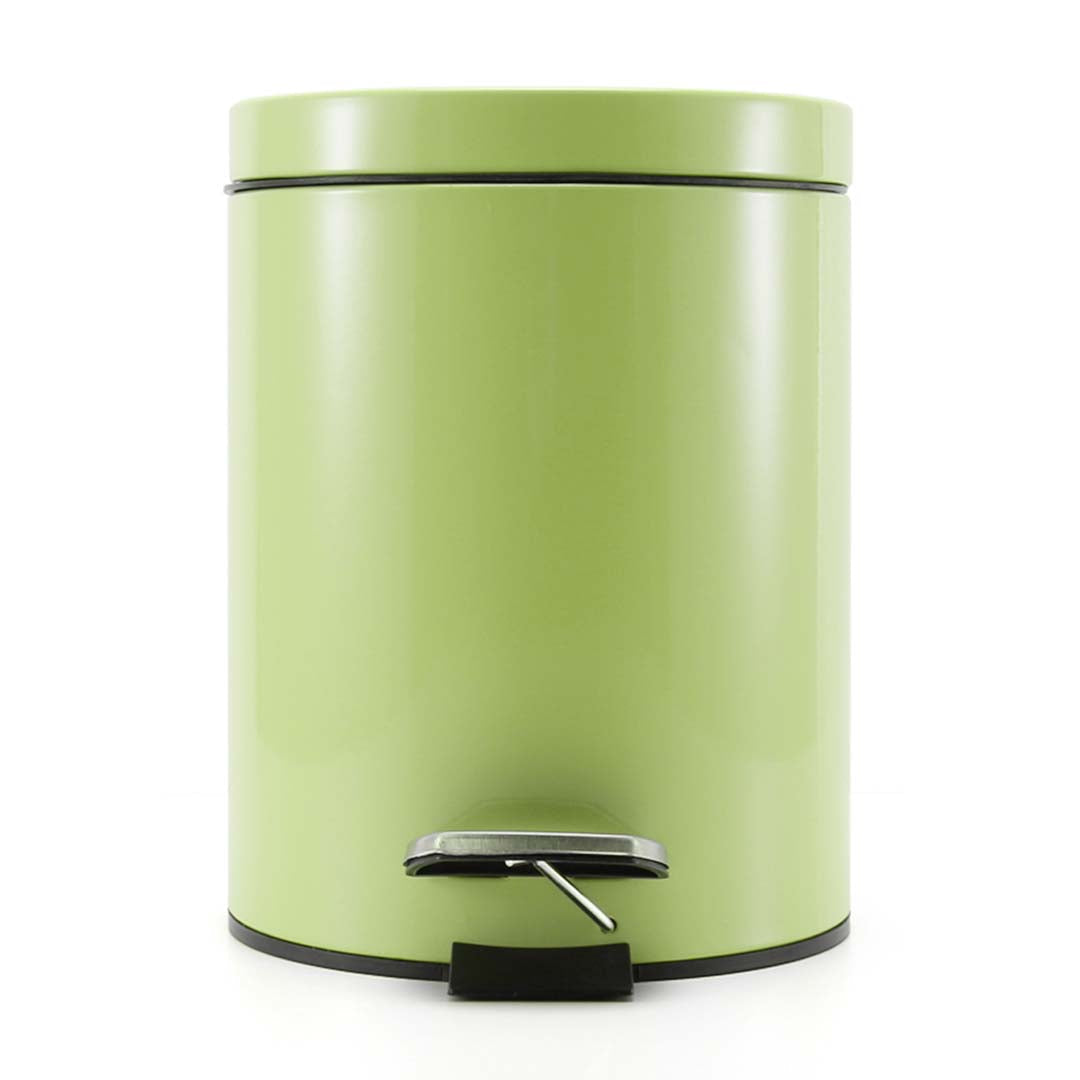 SOGA Foot Pedal Stainless Steel Rubbish Recycling Garbage Waste Trash Bin Round 12L Green