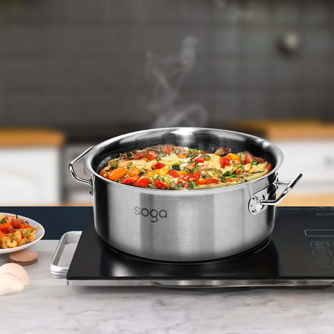 SOGA Stock Pot 58L Top Grade Thick Stainless Steel Stockpot 18/10 Without Lid