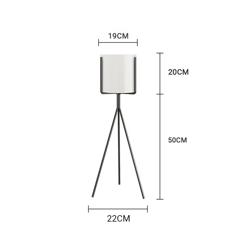 SOGA 70cm Tripod Flower Pot Plant Stand with White Flowerpot Holder Rack Indoor Display