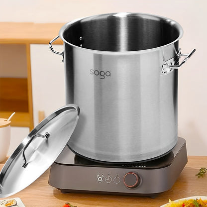 SOGA Stock Pot 17L 50L Top Grade Thick Stainless Steel Stockpot 18/10