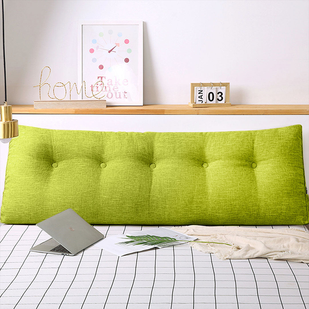 SOGA 2X 150cm Green Triangular Wedge Bed Pillow Headboard Backrest Bedside Tatami Cushion Home Decor