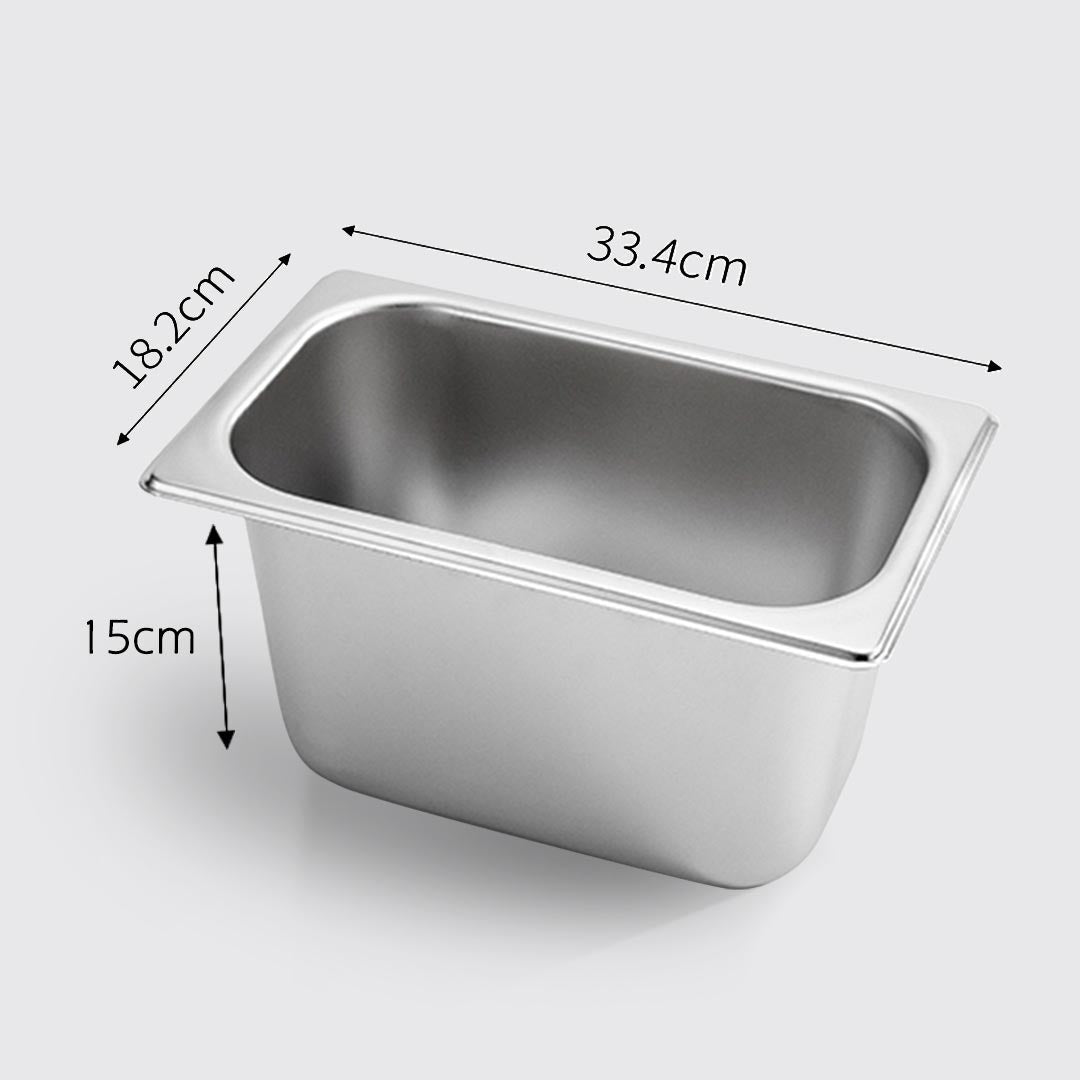 SOGA 4X Gastronorm GN Pan Full Size 1/3 GN Pan 15cm Deep Stainless Steel Tray