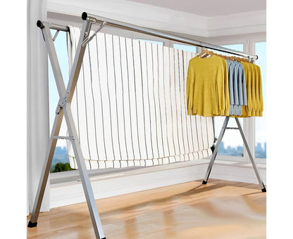 SOGA 2X 1.6m Portable Standing Clothes Drying Rack Foldable Space-Saving Laundry Holder Indoor Outdoor