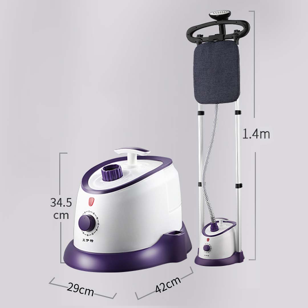 SOGA Garment Steamer Vertical Twin Pole Clothes 1700ml 1800w Professional Steaming Kit Purple