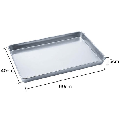 SOGA Aluminium Oven Baking Pan Cooking Tray for Baker Gastronorm 60*40*5cm