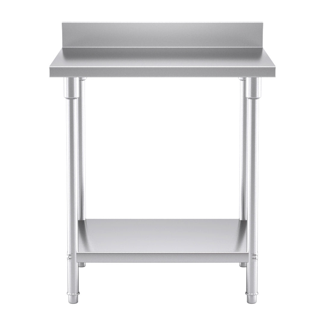 SOGA Commercial Catering Kitchen Stainless Steel Prep Work Bench Table with Back-splash 80*70*85cm