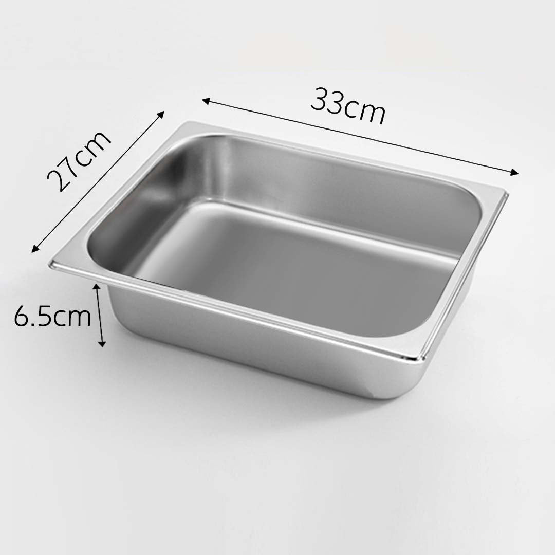 SOGA 4X Gastronorm GN Pan Full Size 1/2 GN Pan 6.5cm Deep Stainless Steel Tray