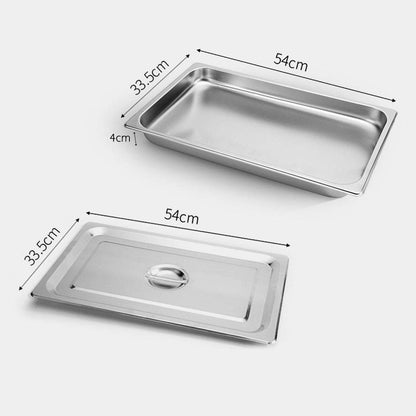 SOGA 4X Gastronorm GN Pan Full Size 1/1 GN Pan 4cm Deep Stainless Steel Tray With Lid