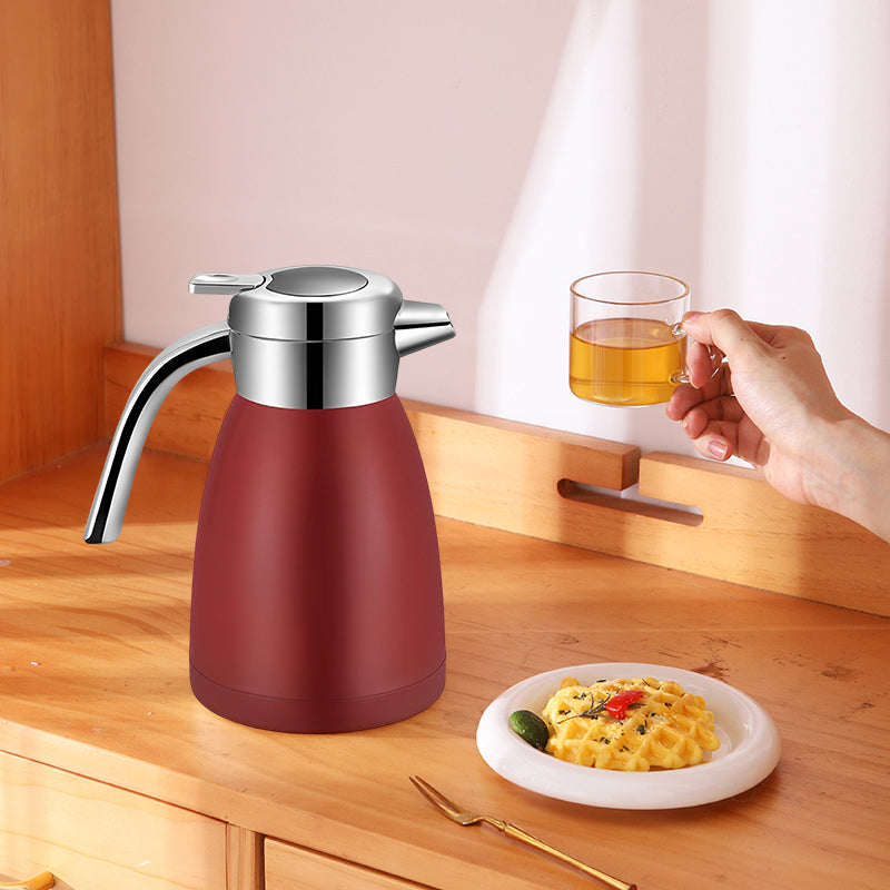 SOGA 2X 1.2LStainless Steel Kettle Insulated Vacuum Flask Water Coffee Jug Thermal Red