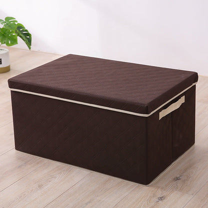 SOGA Extra Large Coffee Non-Woven Diamond Quilt Grid Fabric Storage/Organizer Box