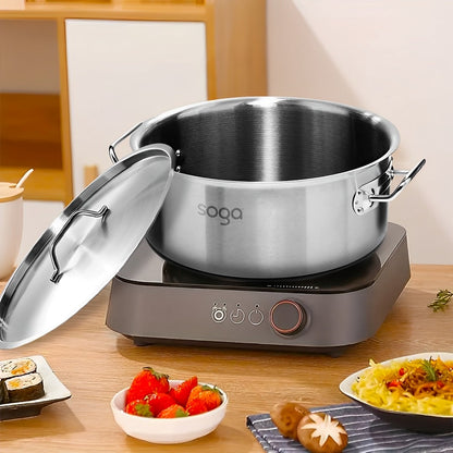 SOGA Stock Pot 58L Top Grade Thick Stainless Steel Stockpot 18/10