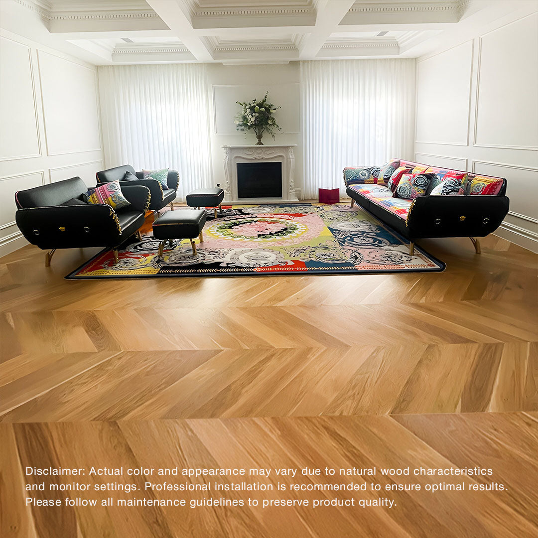 Timbo 100 sqm Solid Flank Premium Wood Oak Chevron and Herringbone Parquet Floorboard Flooring