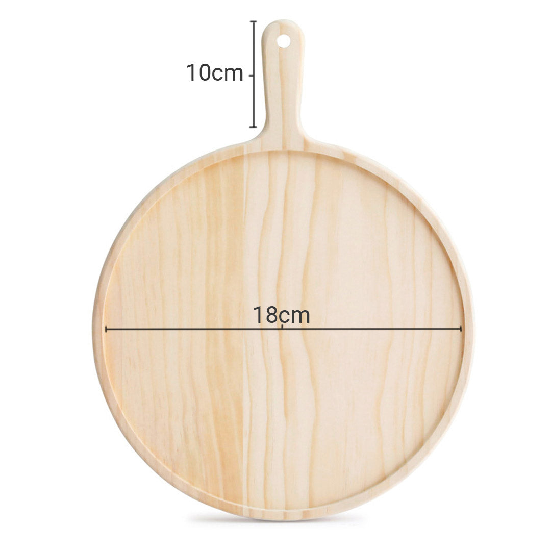 SOGA 7 inch Round Premium Wooden Pine Food Serving Tray Charcuterie Board Paddle Home Decor