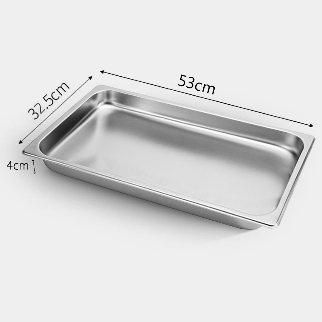 SOGA Gastronorm GN Pan Full Size 1/1 GN Pan 4cm Deep Stainless Steel Tray