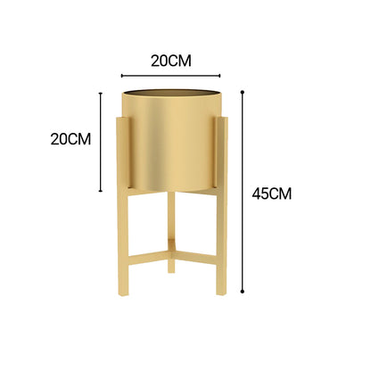 SOGA 45CM Gold Metal Plant Stand with Flower Pot Holder Corner Shelving Rack Indoor Display