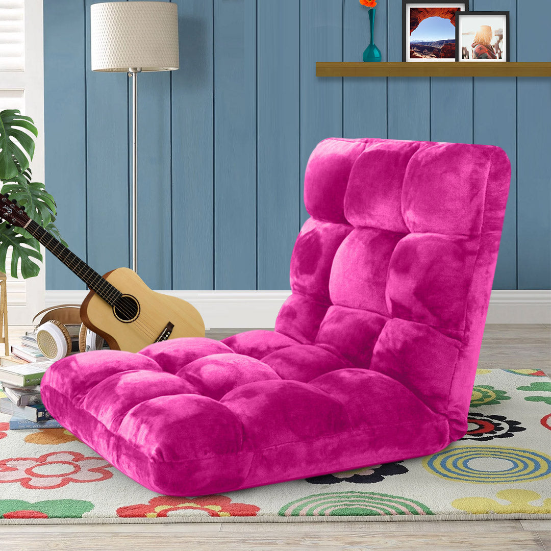 SOGA 4X Floor Recliner Folding Lounge Sofa Futon Couch Folding Chair Cushion Pink