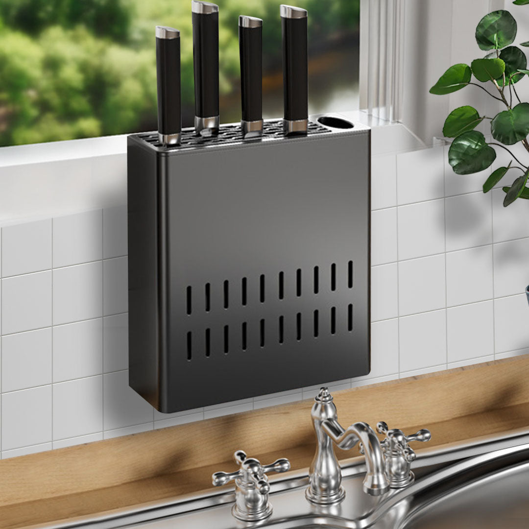 SOGA Wall Mounted Kitchen Knife Storage Rack Space-Saving Organiser