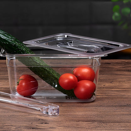 SOGA 200mm Clear Gastronorm GN Pan 1/1 Food Tray Storage Bundle of 2 with Lid