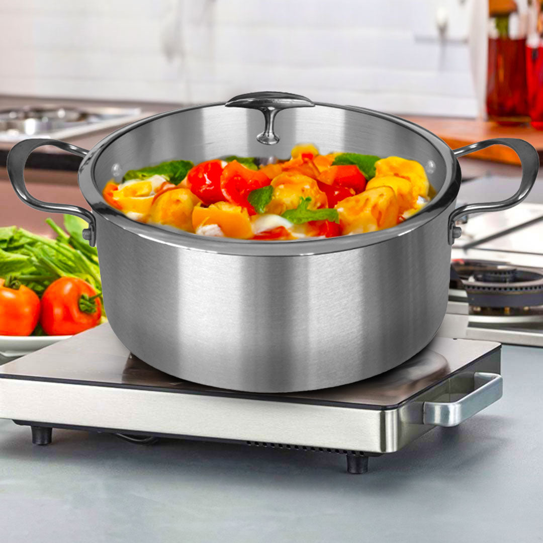 SOGA Stainless Steel 30cm Casserole With Lid Induction Cookware