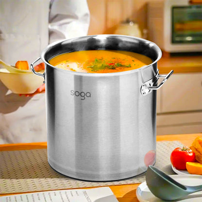 SOGA Stock Pot 170L Top Grade Thick Stainless Steel Stockpot 18/10 Without Lid