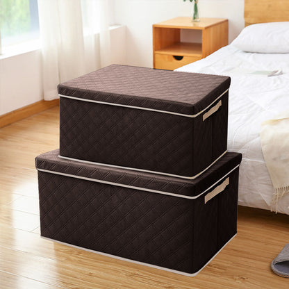 SOGA Large Coffee Non-Woven Diamond Quilt Grid Fabric Storage/Organizer Box