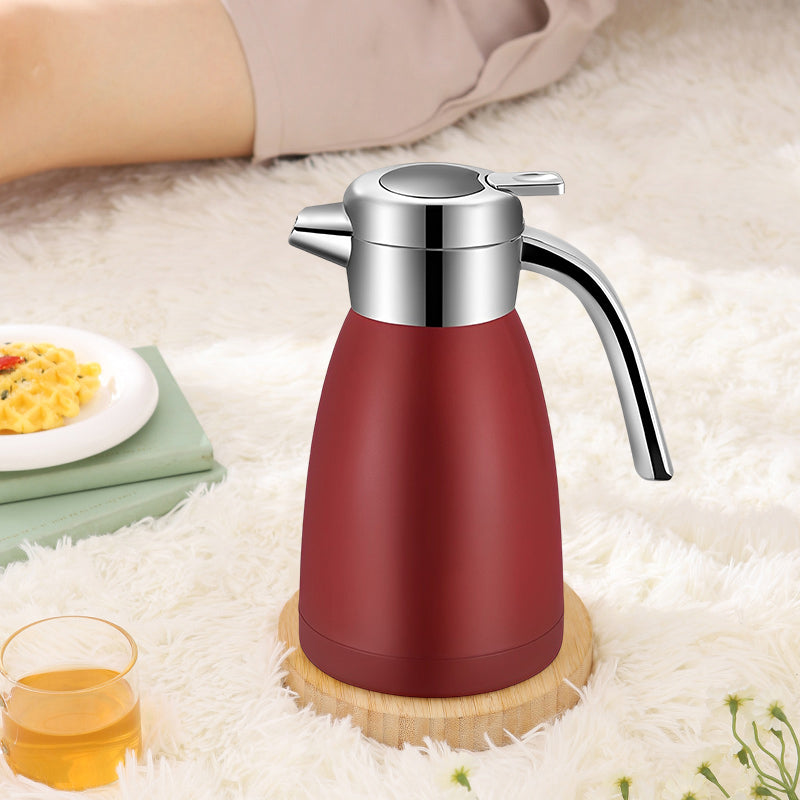 SOGA 2X 1.2LStainless Steel Kettle Insulated Vacuum Flask Water Coffee Jug Thermal Red