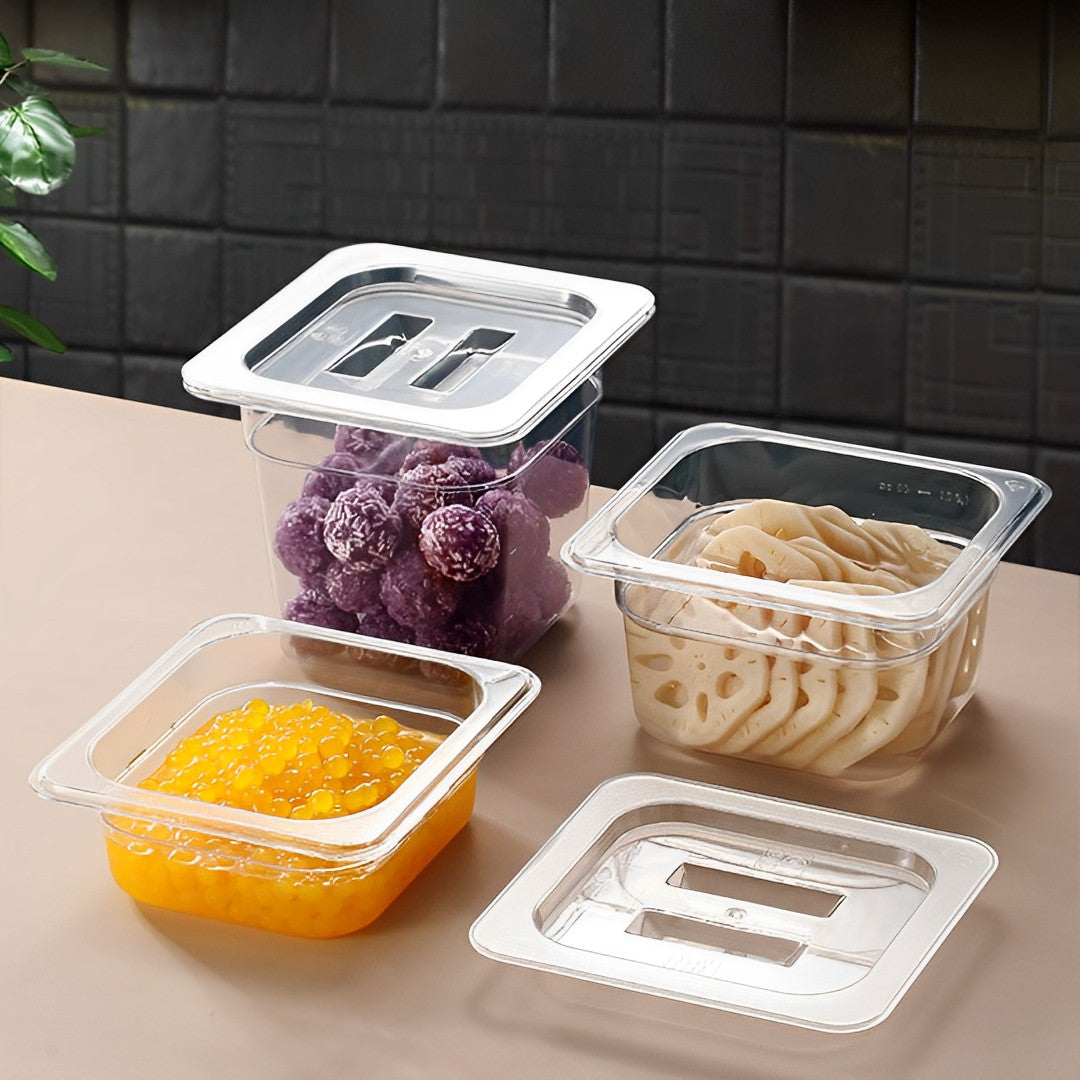 SOGA Clear Gastronorm 1/6 GN Lid Food Tray Top Cover Bundle of 2