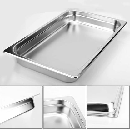 SOGA 4X Gastronorm GN Pan Full Size 1/1 GN Pan 10cm Deep Stainless Steel Tray With Lid