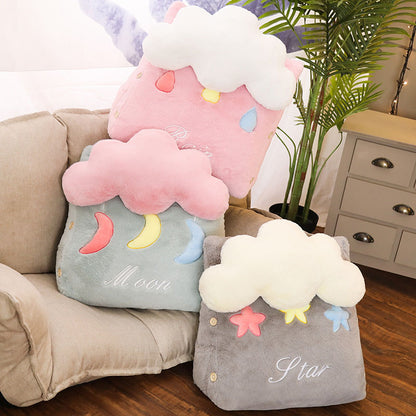 SOGA Pink Cute Rain Cloud Cushion Soft Leaning Lumbar Wedge Pillow Bedside Plush Home Decor