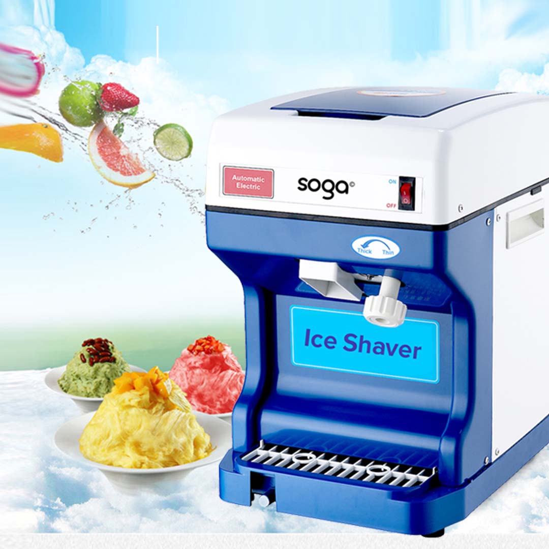 SOGA 2X Ice Shaver Commercial Electric Stainless Steel Ice Crusher Slicer Machine 120KG/h