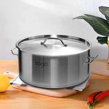 SOGA 14L Wide Stock Pot  and 50L Tall Top Grade Thick Stainless Steel Stockpot 18/10