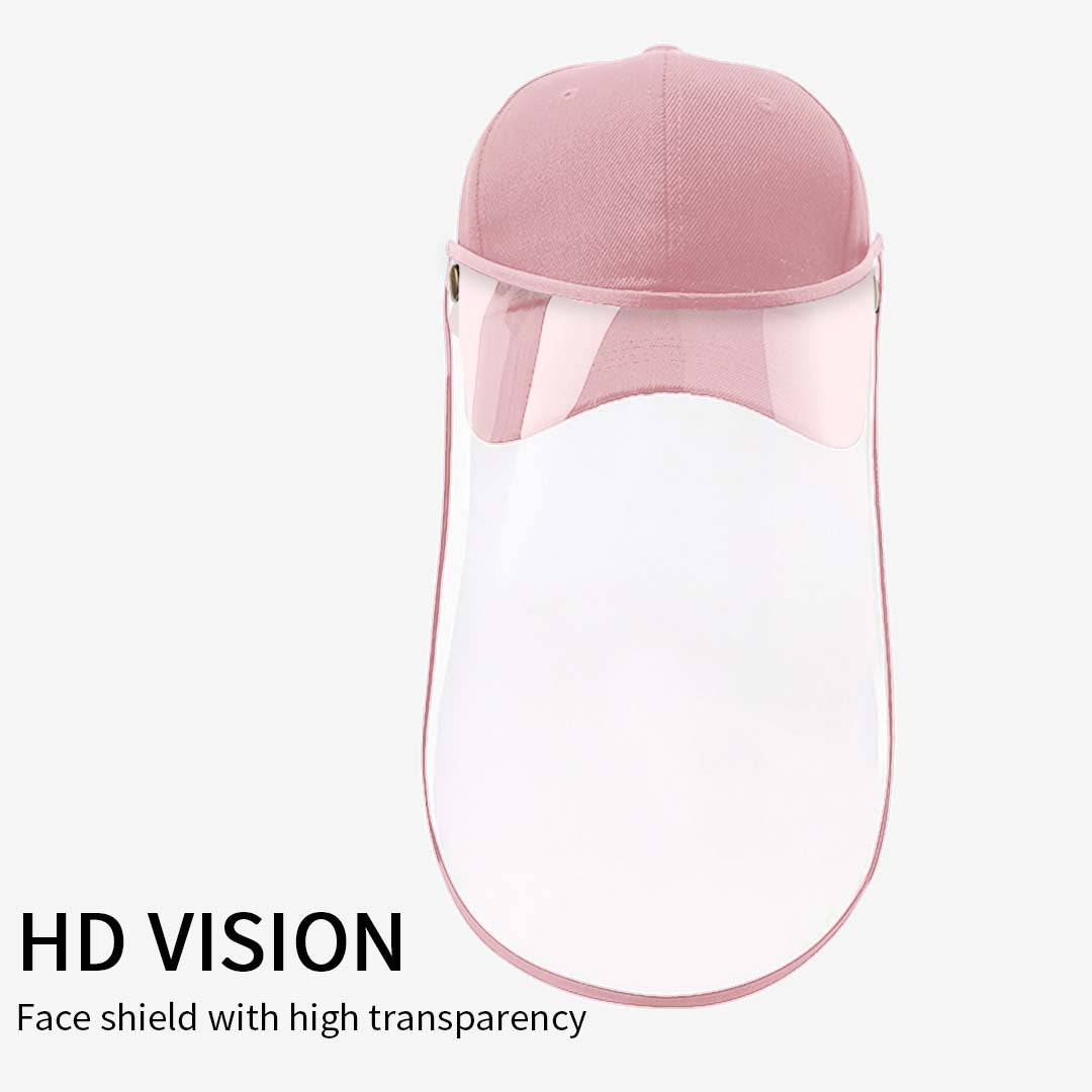 2X Outdoor Protection Hat Anti-Fog Pollution Dust Protective Cap Full Face HD Shield Cover Kids Pink