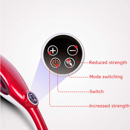 SOGA 2X 6 Heads Portable Handheld Massager Soothing Stimulate Blood Flow Shoulder Red