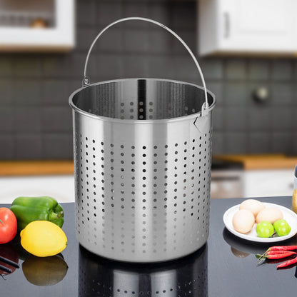 SOGA 98L 18/10 Stainless Steel Stockpot with Perforated Stock pot Basket Pasta Strainer