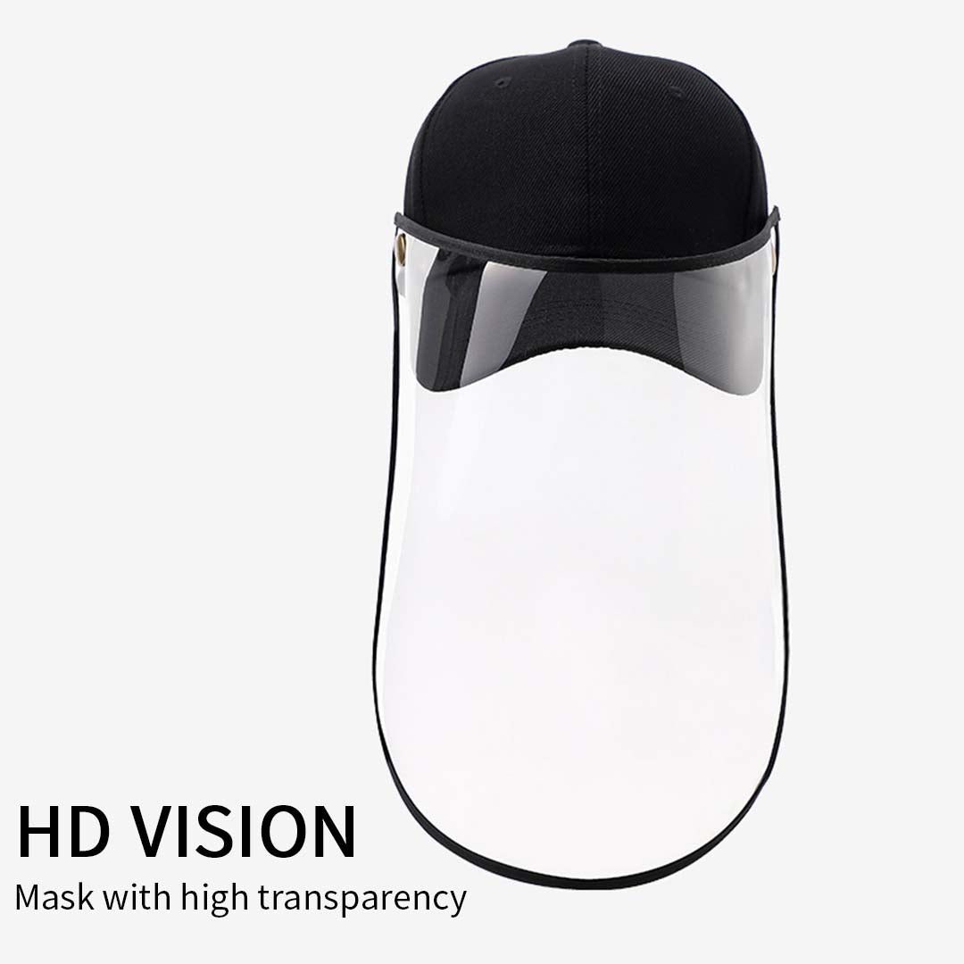 10X Outdoor Protection Hat Anti-Fog Pollution Dust Saliva Protective Cap Full Face HD Shield Cover Adult Black/White