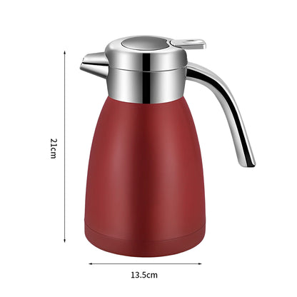 SOGA 1.2L Stainless Steel Kettle Insulated Vacuum Flask Water Coffee Jug Thermal Red