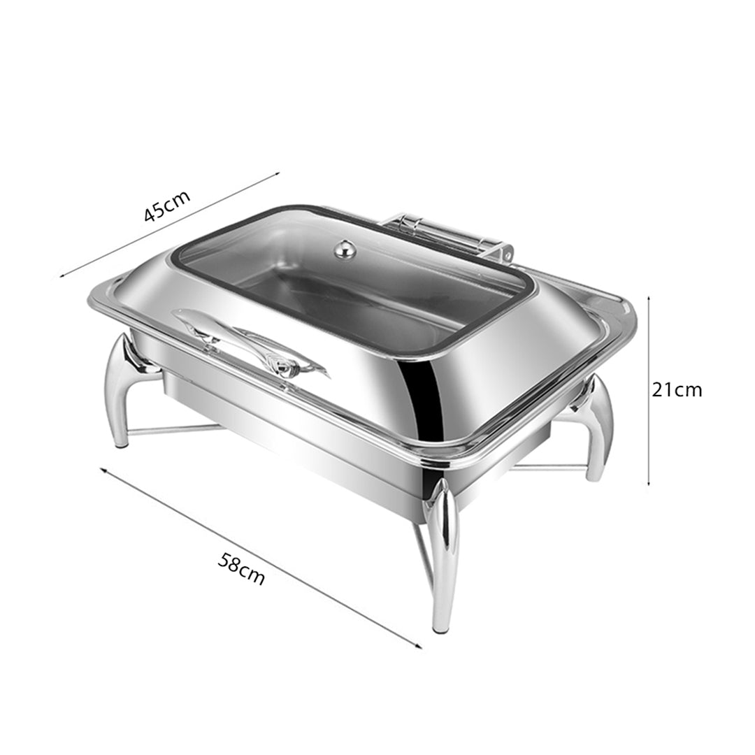 SOGA Stainless Steel Rectangular Chafing Dish Tray Buffet Cater Food Warmer Chafer with Top Lid