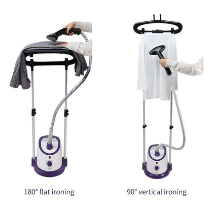 SOGA 2X Garment Steamer Vertical Twin Pole Clothes 1700ml 1800w Professional Steaming Kit Purple