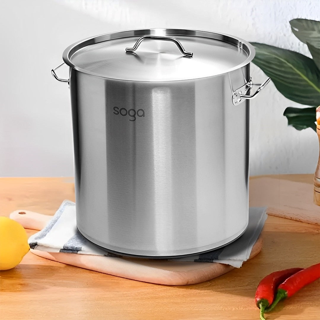 SOGA Stock Pot 170L Top Grade Thick Stainless Steel Stockpot 18/10