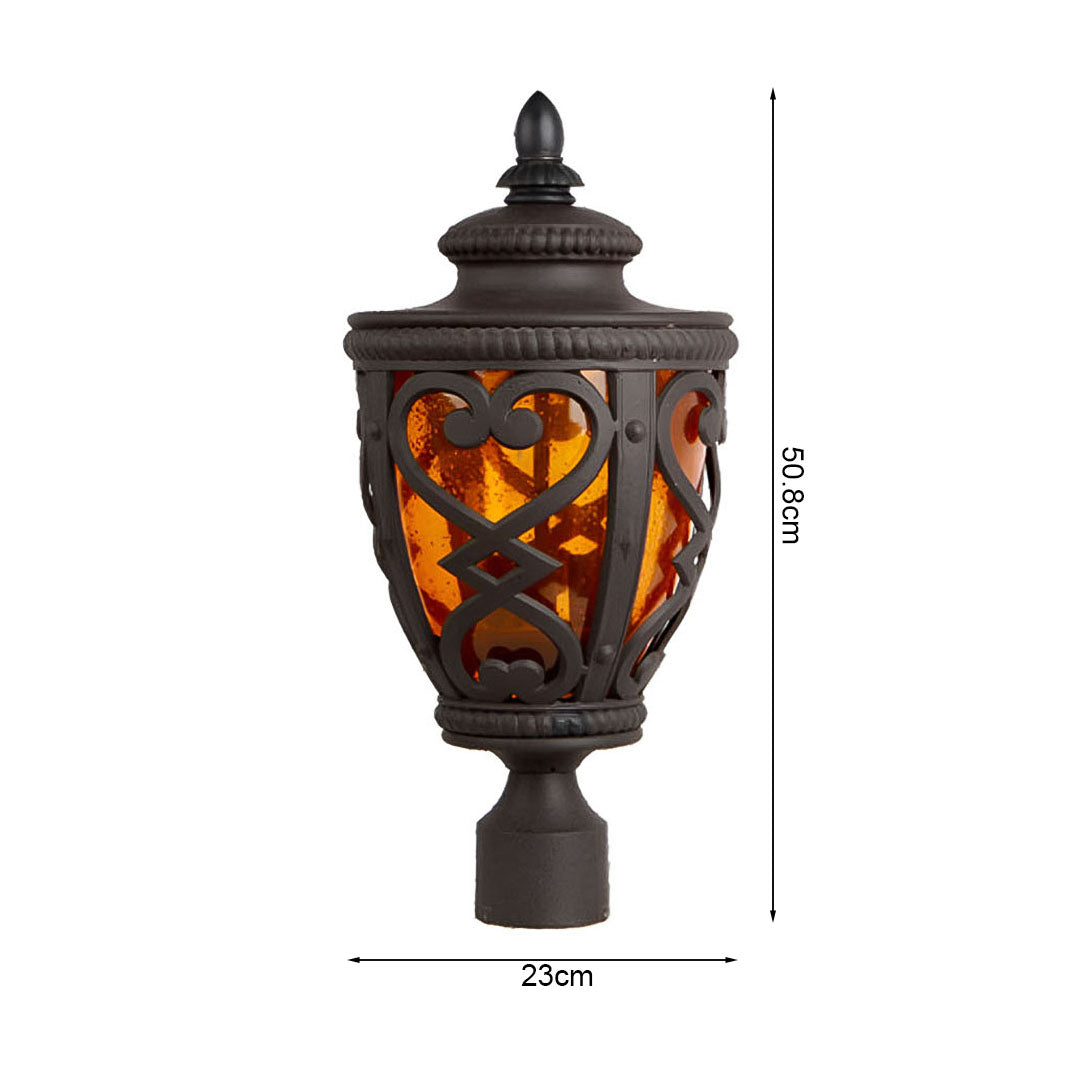 Vintage Lamp 2X 50.8cm Elegant Post Light with Aluminum and Glass Lantern Classic Outdoor Lighting