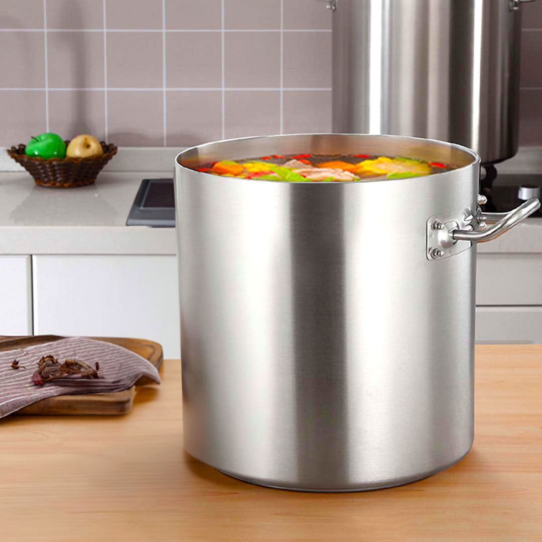 SOGA Stock Pot 98L Top Grade Thick Stainless Steel Stockpot 18/10 Without Lid