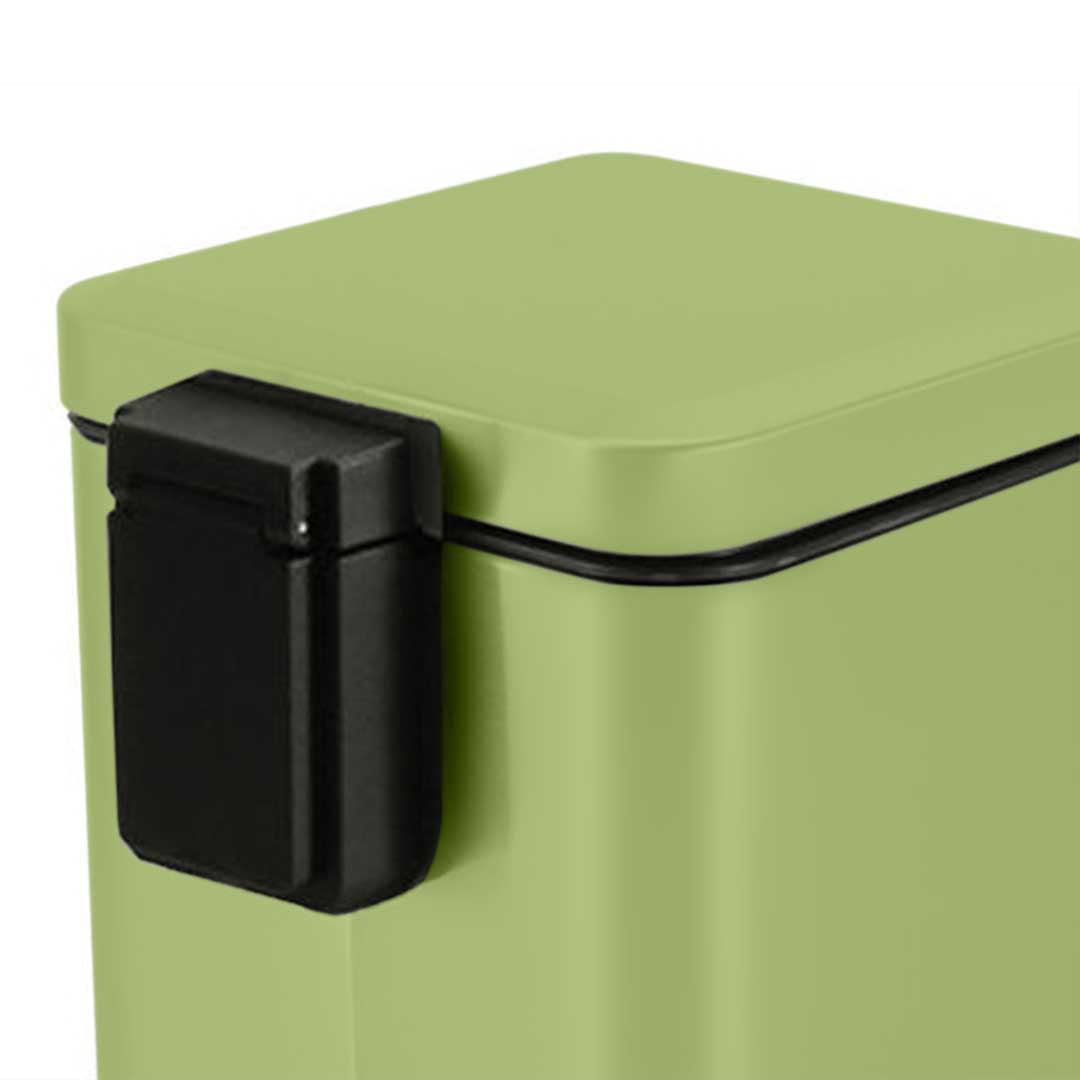 SOGA 2X 12L Foot Pedal Stainless Steel Rubbish Recycling Garbage Waste Trash Bin Square Green