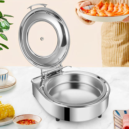 SOGA Stainless Steel Round Chafing Dish Tray Buffet Cater Food Warmer Chafer with Top Lid