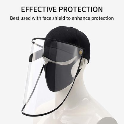 2X Outdoor Protection Hat Anti-Fog Pollution Dust Protective Cap Full Face HD Shield Cover Kids Black