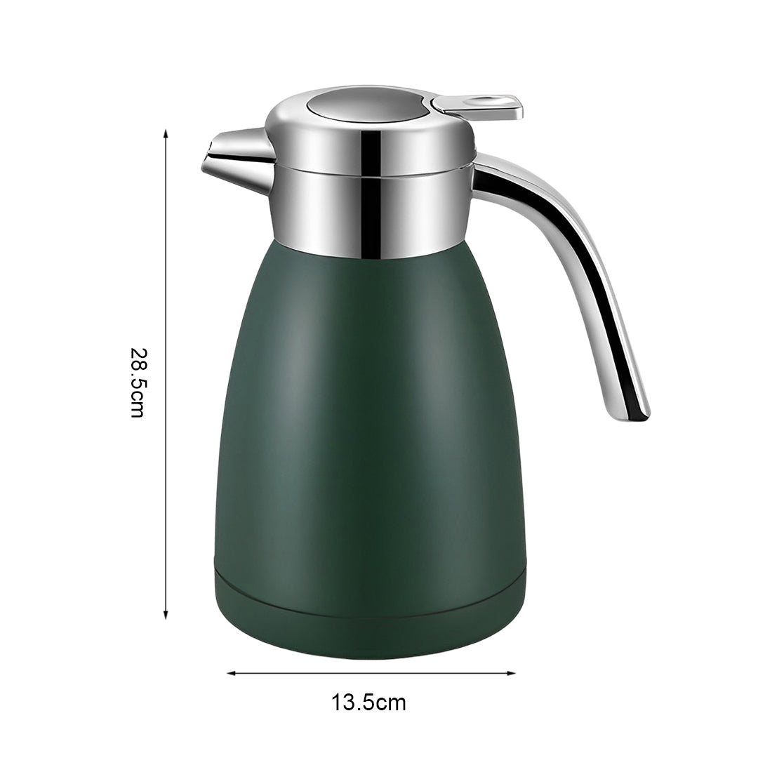 SOGA 2.2L Stainless Steel Kettle Insulated Vacuum Flask Water Coffee Jug Thermal Green