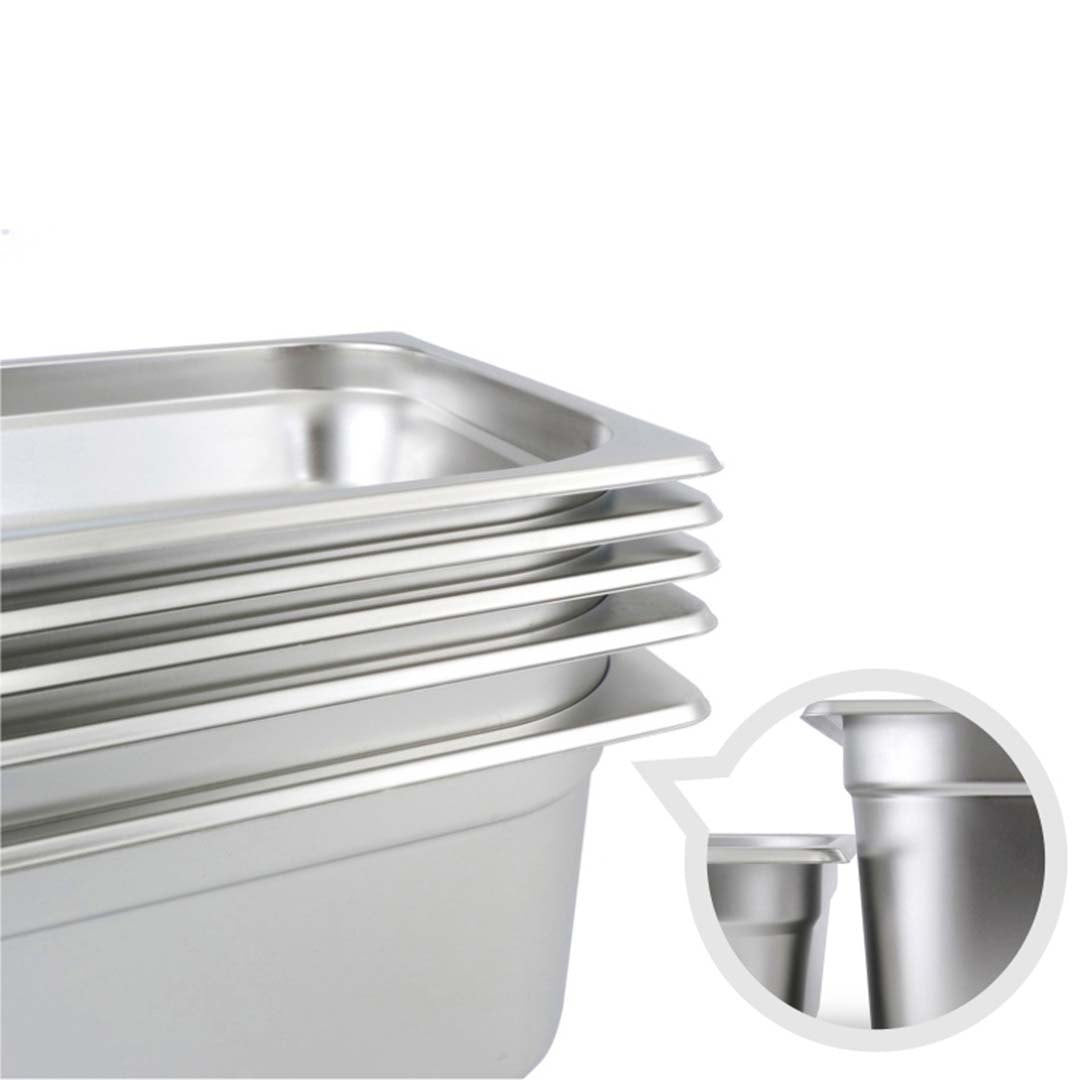 SOGA 12X Gastronorm GN Pan Full Size 1/1 GN Pan 2cm Deep Stainless Steel Tray With Lid