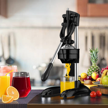 SOGA Stainless Steel Manual Juicer Hand Press Juice Extractor Squeezer Lemon Orange Citrus Black