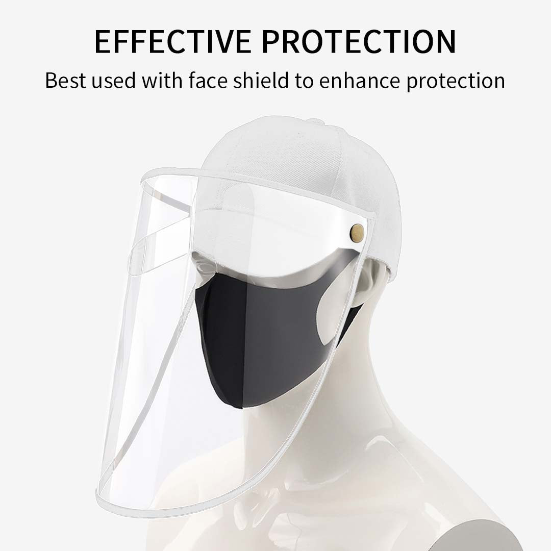 4X Outdoor Protection Hat Anti-Fog Pollution Dust Protective Cap Full Face HD Shield Cover Adult White