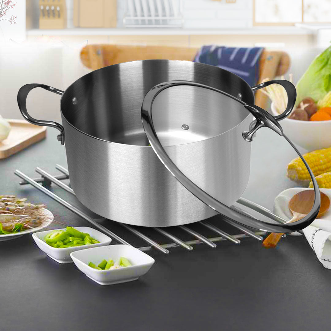 SOGA Stainless Steel 32cm Casserole With Lid Induction Cookware